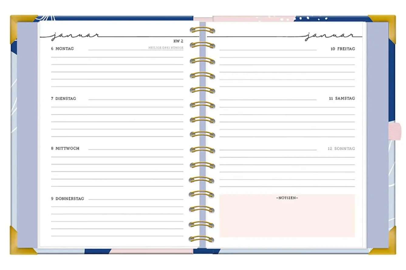 New Terminplaner Premium 2025, Blau Kalender & Planer|Weihnachtsgeschenke