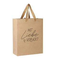 Online Tüte Kraft, Mit Liebe Verpackt, 28 Cm Geschenkverpackung