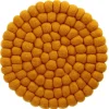 Untersetzer Filzkugeln, Gelb, 20 Cm Küche|Herbstdeko