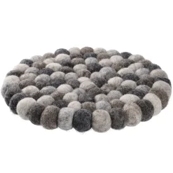 Untersetzer Filzkugeln, Grau-gemixt, 20 Cm Tischdeko