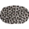 New Untersetzer Filzkugeln, Oval/grau, 40 Cm Küche|Tischdeko