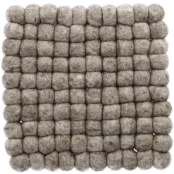 Sale Untersetzer Filzkugeln,eckig, Uni Helltaupe, 18 Cm Küche|Tischdeko