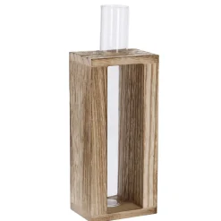 Best Vase Reagenzglas In Holzständer, 19 Cm Jga|Vasen & Kunstblumen