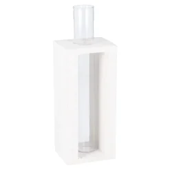Online Vase Reagenzglas In Holzständer, Weiß, 19 Cm Jga|Vasen & Kunstblumen