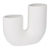 Outlet Vase U-Form, Geriffelt, Weiß-matt, 18 X 16 Cm Geschenkideen|Vasen & Kunstblumen