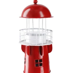 New Windlicht Leuchtturm, Rot/weiß, 36 Cm Deko-Objekte|Windlichter & Laternen