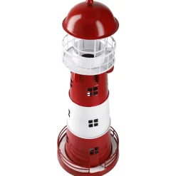 New Windlicht Leuchtturm, Rot/weiß, 36 Cm Deko-Objekte|Windlichter & Laternen
