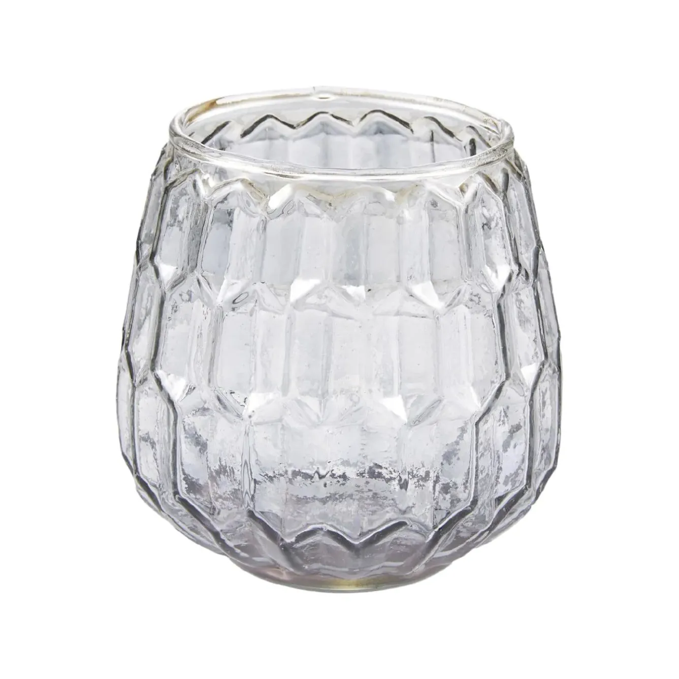 Discount Windlicht Relief, Grau/transparent, 9 X 8 Cm Hochzeitsdeko|Windlichter & Laternen