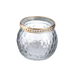 Windlicht Saira, Metallrand, Klar/Wabe, 5 Cm Standesamt- Und Traudeko|Tischdeko Hochzeit