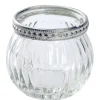 Outlet Windlicht Saira, Metallrand/silber, Klar/Streifen, 5 Cm Standesamt- Und Traudeko|Tischdeko Hochzeit