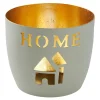 Hot Windlicht Spruch, Home/hellgrau, 10 X 8.5 Cm Windlichter & Laternen