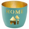 Sale Windlicht Spruch, Home/türkis, 10 X 8.5 Cm Windlichter & Laternen