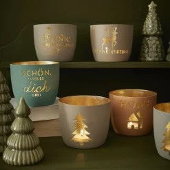 Best Windlicht Spruch/Xmas, Hirsch/sand, 10 X 8.5 Cm Windlichter & Laternen|Weihnachtsdeko