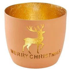 Hot Windlicht Spruch/Xmas, Hirsch/orange, 10 X 8.5 Cm Windlichter & Laternen|Weihnachten